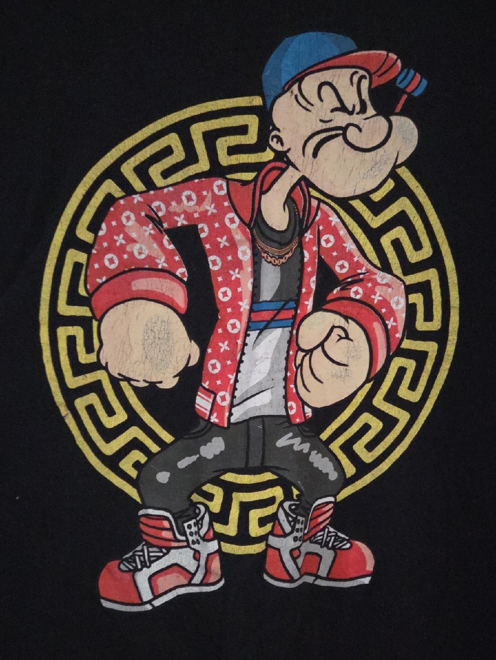 Vintage Popeye The Sailor Man Tee In Black. Medium